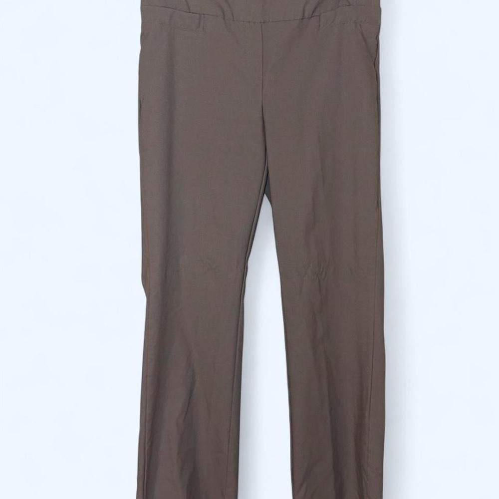 Rekucci Gray high-waisted straight-leg pants #rekusu #highwaisted #stretch